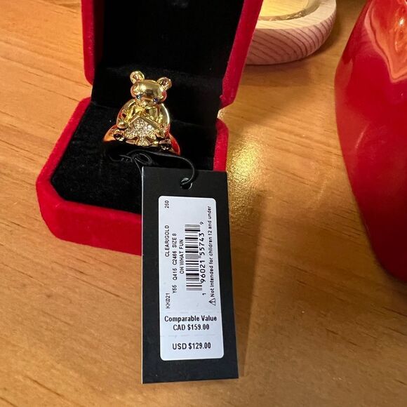 NWT Kate Spade Gold ‘Oh What Fun” Teddybear RingSize 8 - Picture 2 of 8